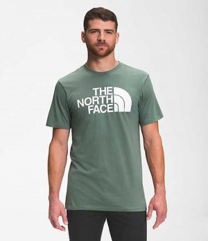 Camiseta The North Face Half Dome Hombre Verde | 5310426-GL