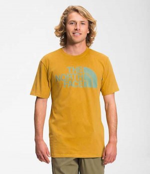 Camiseta The North Face Half Dome Hombre Amarillo | 6401739-HF